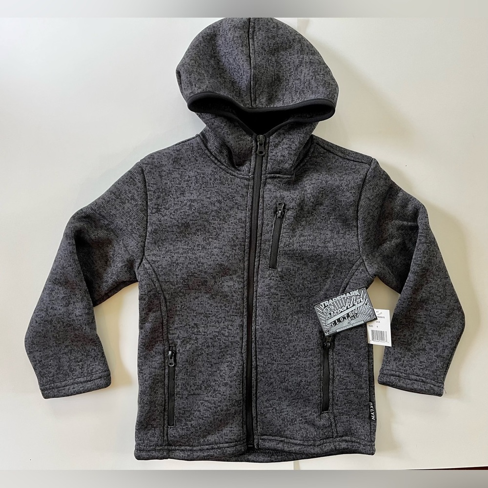 BROOKLYN CLOTHING Co NWT kids black gray hooded zip lined jacket size 6